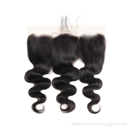 High Quality  22" Body Wave 4X4 Frontal Swiss Hd 13X4 13X6 Lace Frontal Raw Virgin Hair With Baby Hair Transparent Frontal 13X4